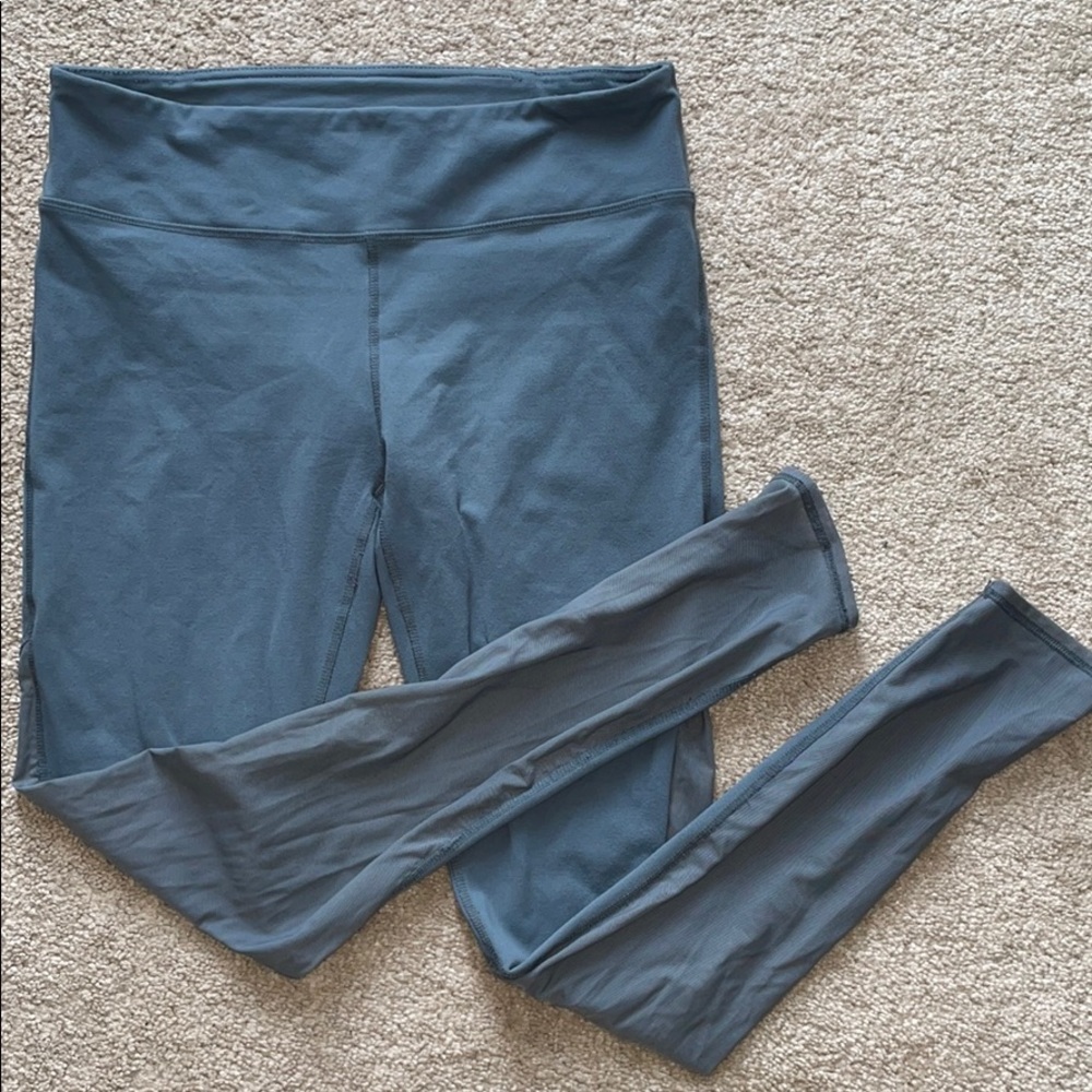 Grey Fabletics Leggings with Mesh Back